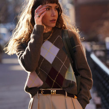 White + Warren Cashmere Argyle Crew
