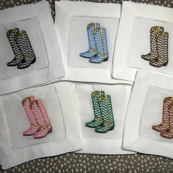 Cowboy Boot Cocktail Napkins - Set of 4