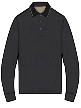 Vince Heathered Double Face Long Sleeve Polo