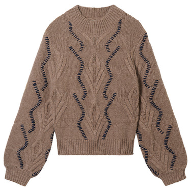Jumper1234 Overstitch Cable Turtle Sweater