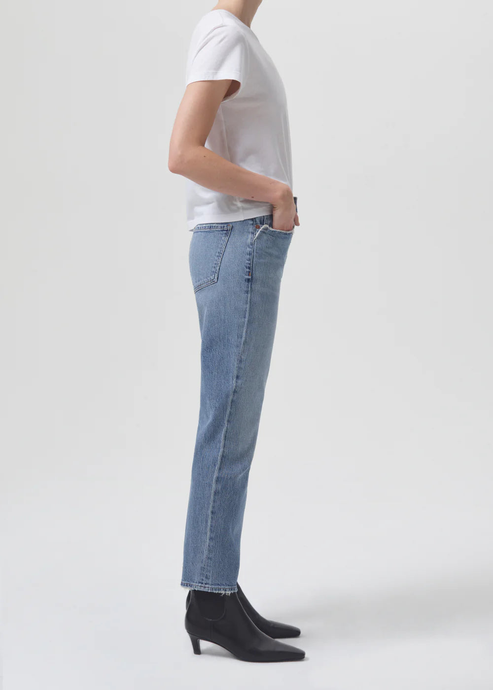 AGOLDE Riley Long High Rise Straight Stretch Jean