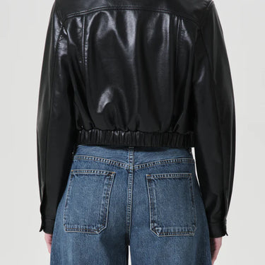 AGOLDE Essie Recycled Leather Cropped Jacket