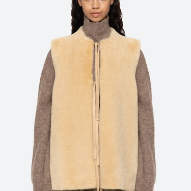 Sea Elliot Shearling Tie-Front Vest