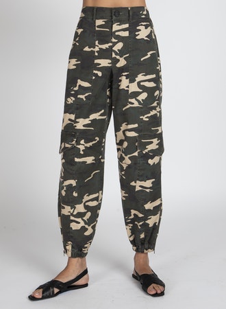 ATM WASHED COTTON TWILL WITH CAMO PRINT CARGO PANT