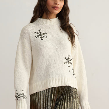 Margaret O'Leary Snowflake Mock Sweater