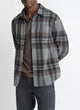 Vince Plaid Knit Shirt Jacket