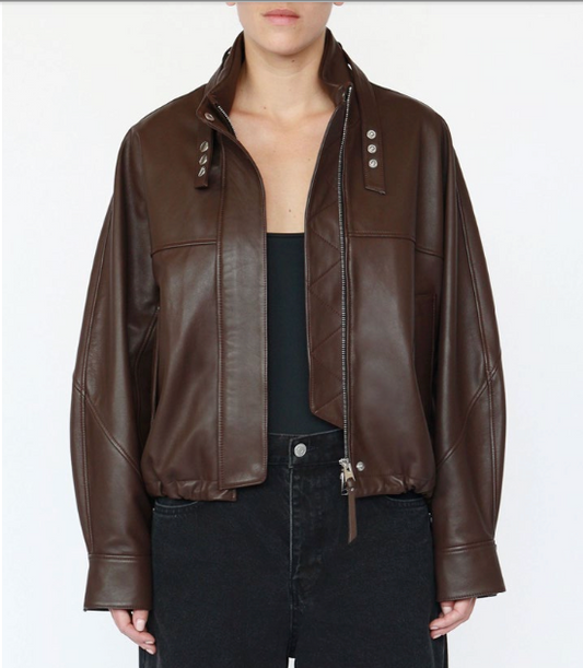 Shoreditch Ski Club Harlow Leather Jacket