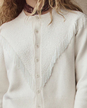 The GREAT The Beaded Fringe Cardigan