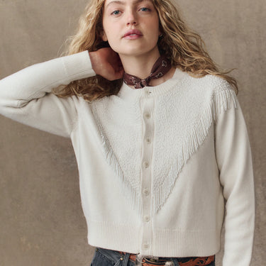 The GREAT The Beaded Fringe Cardigan