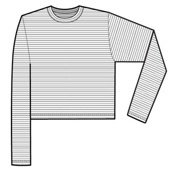 ATM Micro Strip Slub Long Sleeve Crew Neck Tee