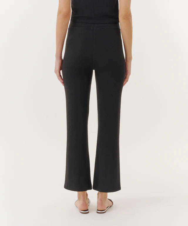 ATM Modal Rib Cropped Kick Flare Pant - Black