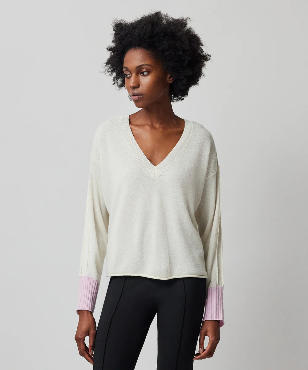 ATM  Wool Cashmere Colorblock Sweater
