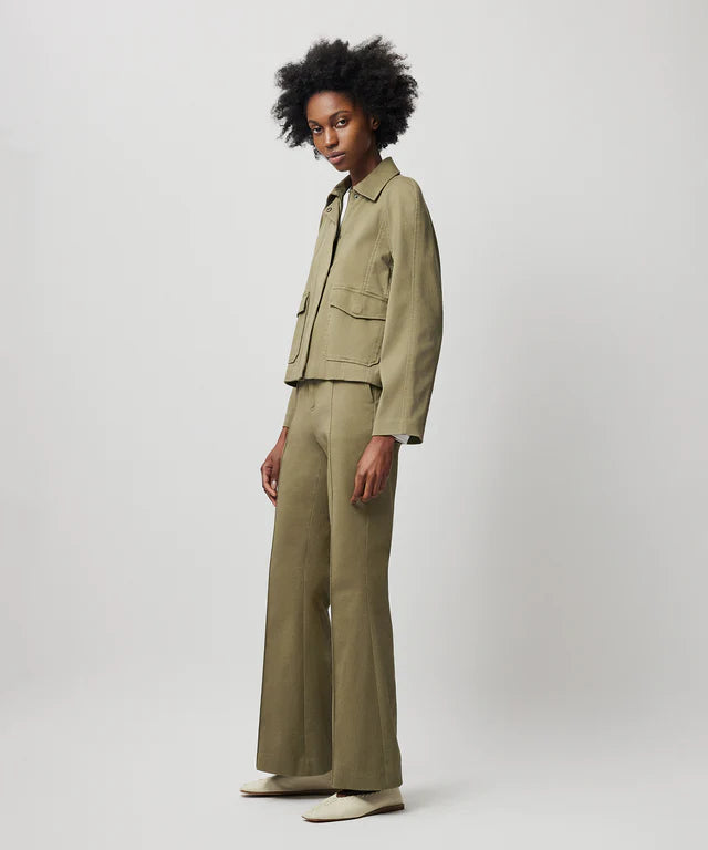 ATM Washed Cotton Twill Swing Jacket - Oil Green
