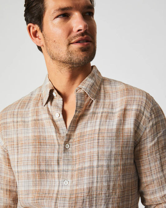 Billy Reid Linen Line Plaid Wilson Shirt