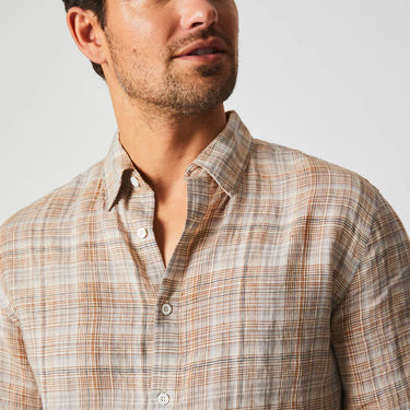 Billy Reid Linen Line Plaid Wilson Shirt
