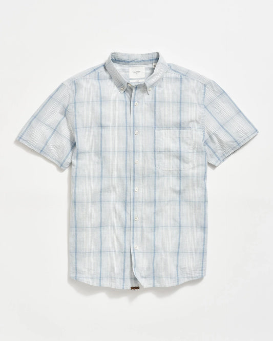 Billy Reid Short Sleeve Line Plaid Tuscambia Shirt