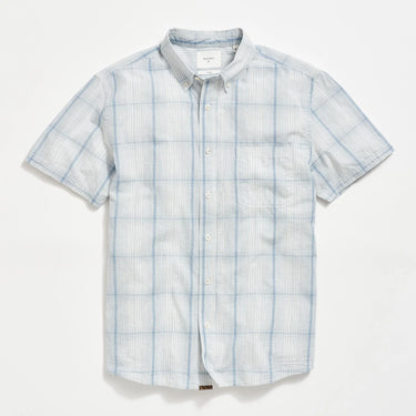 Billy Reid Short Sleeve Line Plaid Tuscambia Shirt