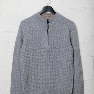 Billy Reid Basketweave Half Zip Sweater