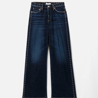 RE/DONE Studded Mid Rise Wide Leg