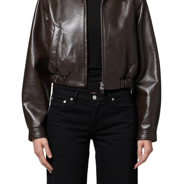 AGOLDE Essie Recycled Leather Cropped Jacket